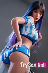 152cm 5ft Silicone Football Girl Blue Hair Sex Doll