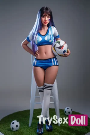 152cm 5ft Silicone Football Girl Blue Hair Sex Doll