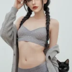 159cm 5ft2 Silicone Gray Outfit Small Breasts Sex Doll