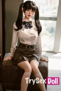 160cm 5ft2 Silicone Big Breasts Double Ponytail Sex Doll