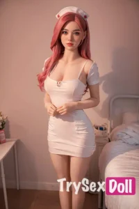 160cm 5ft2 Silicone Nurse Uniform Pink Curls Sex Doll