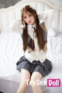 160cm 5ft3 Short Skirt Slim Silicone Sex Dolls Young Cute Big Breasted Sex Dolls