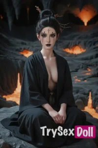 164cm 5ft4 Silicone Ancient Woman Black Dress Sex Doll