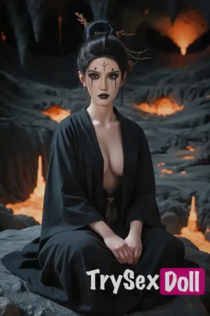 164cm 5ft4 Silicone Ancient Woman Black Dress Sex Doll