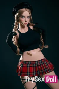 164cm 5ft4 Silicone Blonde Ponytail Seductive Suit Sex Doll