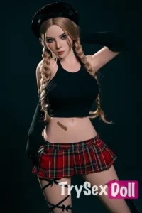 164cm 5ft4 Silicone Blonde Ponytail Seductive Suit Sex Doll