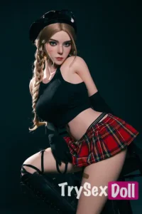 164cm 5ft4 Silicone Blonde Ponytail Seductive Suit Sex Doll