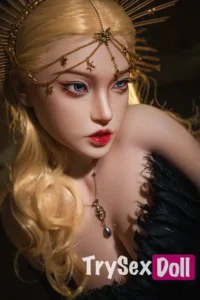 164cm 5ft4 Silicone Graceful Woman Blond Hair Sex Doll