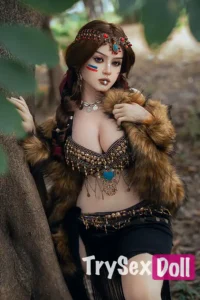 164cm 5ft4 Silicone Primitive Tribe Plump Hips Sex Doll