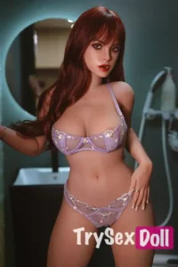 164cm 5ft4 Silicone Red Waves White Dress Sex Doll