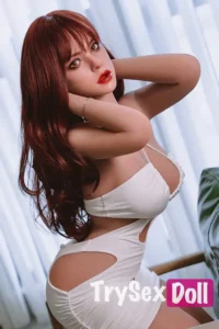 164cm 5ft4 Silicone Red Waves White Dress Sex Doll