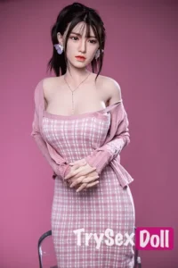 170cm 5ft6 Pink Checkered Skirt Sex Dolls High Quality Realistic Silicone Sex Dolls