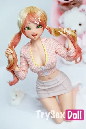 85cm 2ft8 Silicone Fair Skin Lovely Outfit Sex Doll With Different Colors Hair
