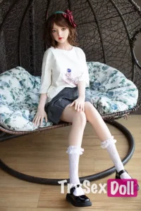 148cm 4ft9 Cute Brown Hair Lifelike Sex Dolls Short Hair Anime Style Love Dolls