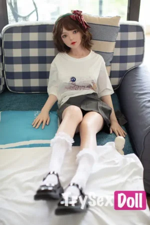 148cm 4ft9 Cute Brown Hair Lifelike Sex Dolls Short Hair Anime Style Love Dolls