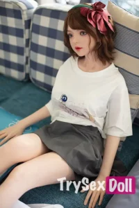 148cm 4ft9 Cute Brown Hair Lifelike Sex Dolls Short Hair Anime Style Love Dolls
