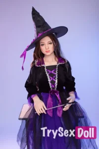 148cm 4ft9 Purple Witch Dress Sexy Sex Dolls High Quality Sex Doll With Big Breasts