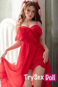 150cm 4ft9 Red Tulle Skirt Silicone Sex Dolls Full Body Young Sex Dolls