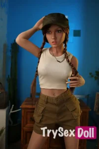 158cm 5ft2 Green Hat Braided Hair Sex Dolls Sex Robots Girls Sexiest Sex Dolls