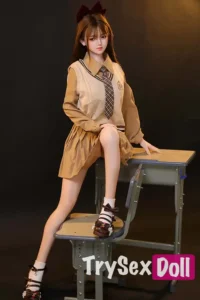 160cm 5ft3 Black Bow Hair Accessory Sex Dolls High Quality Silicone Sex Dolls