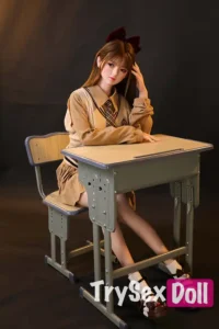 160cm 5ft3 Black Bow Hair Accessory Sex Dolls High Quality Silicone Sex Dolls