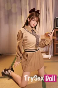 160cm 5ft3 Black Bow Hair Accessory Sex Dolls High Quality Silicone Sex Dolls