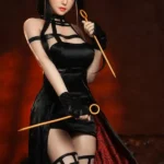 160cm 5ft3 Black Skirt Sexy Silicone Sex Dolls Elegant Nightwear Sex Dolls
