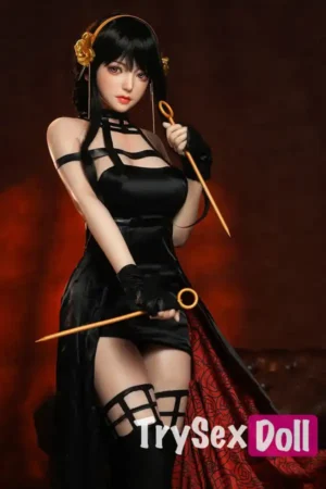 160cm 5ft3 Black Skirt Sexy Silicone Sex Dolls Elegant Nightwear Sex Dolls