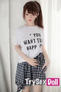 160cm 5ft3 High Ponytail Silicone Sex Dolls Black Stockings Pure Sex Dolls