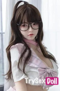 160cm 5ft3 Pink Checkered Skirt Sex Dolls Pink Mini Skirt Silicone Sex Dolls