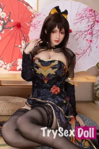 170cm 5ft6 Black Stockings Silicone Sex Dolls Big Breasted Silicone Sex Dolls