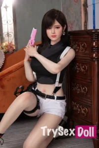 170cm 5ft6 Black Vest Sexy Sex Dolls Premium Busty Silicone Sex Dolls