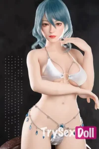 170cm 5ft6 Blue Short Hair Lingerie Sex Dolls Fairy Video Game Silicone Sex Dolls
