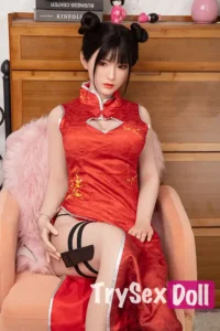 170cm 5ft6 Chinese Style Silicone Dolls Red Cheongsam Sexy Sex Dolls