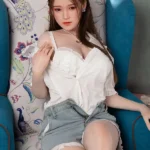 170cm 5ft6 Denim Shorts Sexy Sex Dolls Realistic Long Hair Silicone Sex Dolls