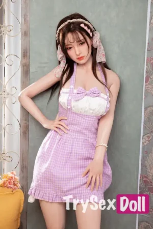170cm 5ft6 Pink Plaid Skirt Sexy Love Dolls Silicone Busty Life Size Sex Dolls