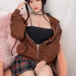 170cm 5ft6 Plaid Skirt Sexy Silicone Dolls Casual Outfit Silicone Sex Dolls