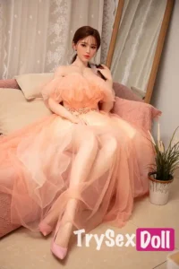 170cm 5ft6 Princess Style Silicone Sex Dolls Orange Evening Dress Dolls