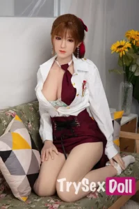 170cm 5ft6 Red Short Skirt Sexy Sex Dolls Uniform Glamorous TPE Sex Dolls