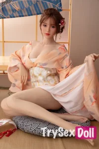 170cm 5ft6 Yellow Kimono TPE Sex Dolls Busty Realistic Sexy Body Dolls