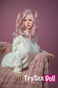 75cm 2ft5 Pink Double Ponytail Torso Sex Dolls TPE Big Breast Sex Dolls