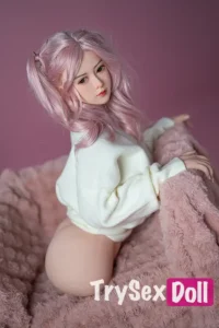 75cm 2ft5 Pink Double Ponytail Torso Sex Dolls TPE Big Breast Sex Dolls