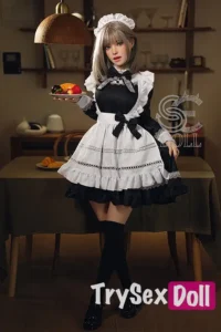 161cm 5ft3 Silicone Elegant Maid Costume Sex Dolls E Cup
