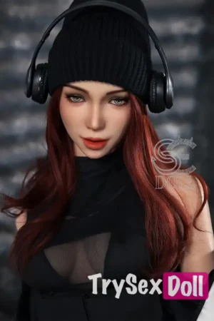 163cm 5ft4 Silicone Slim Red Hair Beauty Sex Dolls C Cup