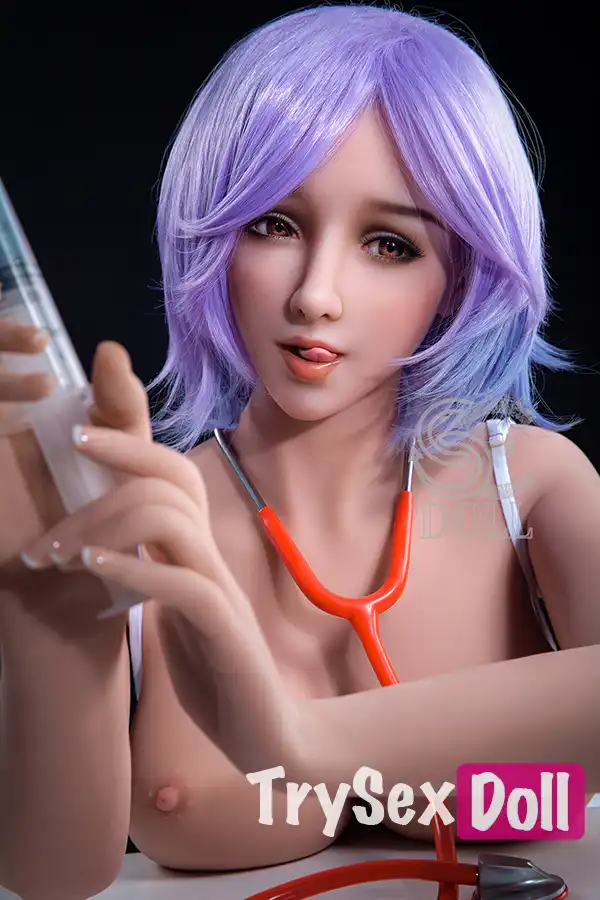 168cm 5ft6 Purple Hair Nurse Sex Dolls Sexy Nurse Costume Love Dolls F Cup