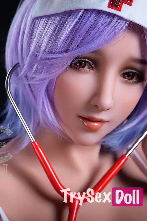168cm 5ft6 Purple Hair Nurse Sex Dolls Sexy Nurse Costume Love Dolls F Cup
