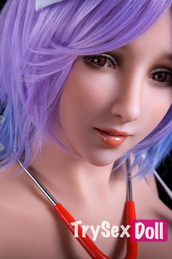 168cm 5ft6 Purple Hair Nurse Sex Dolls Sexy Nurse Costume Love Dolls F Cup
