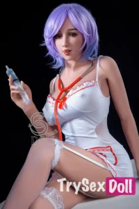 168cm 5ft6 Purple Hair Nurse Sex Dolls Sexy Nurse Costume Love Dolls F Cup