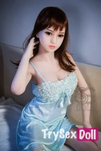 146cm 4ft8 Light Blue Spaghetti Strap Sex Dolls F Cup