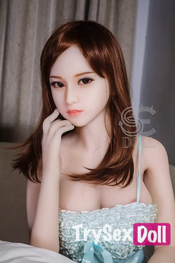 146cm 4ft8 Light Blue Spaghetti Strap Sex Dolls F Cup
